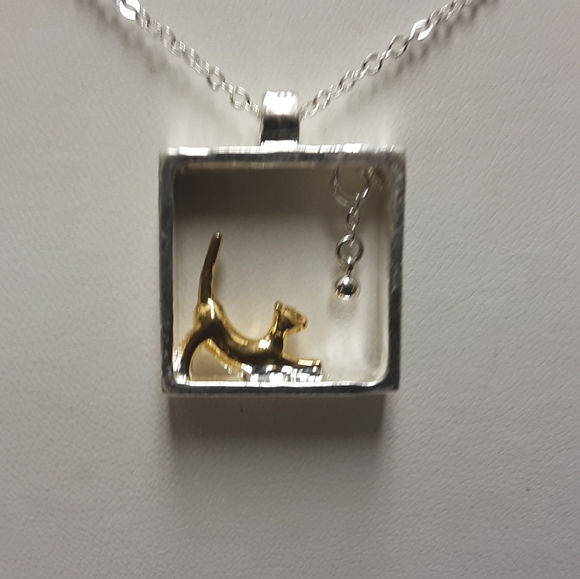 GOLD and SILVER CAT NECKLACE - Picture 2 of 4